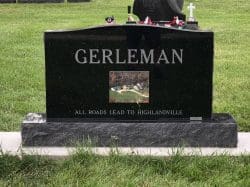 Customized upright memorial with picture