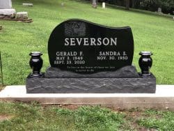 Customized black upright memorial